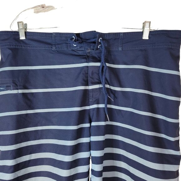 Vineyard Vines Board Shorts Swim Trunk Blue SZ 38 Large Windward Stripe Swimsuit - Picture 2 of 10